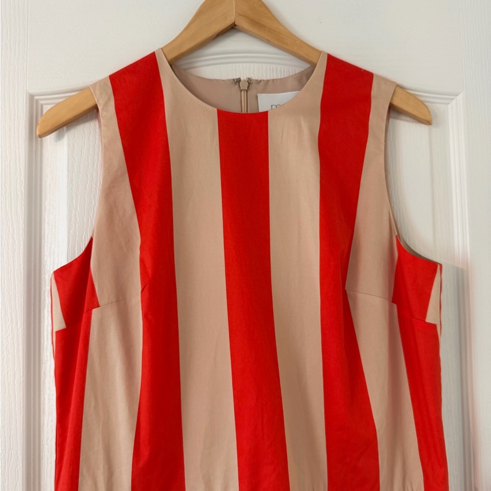 NWT Anthropologie Mare Mare Bubble Hem Mini Dress Red Cream Striped medium - Picture 4 of 10
